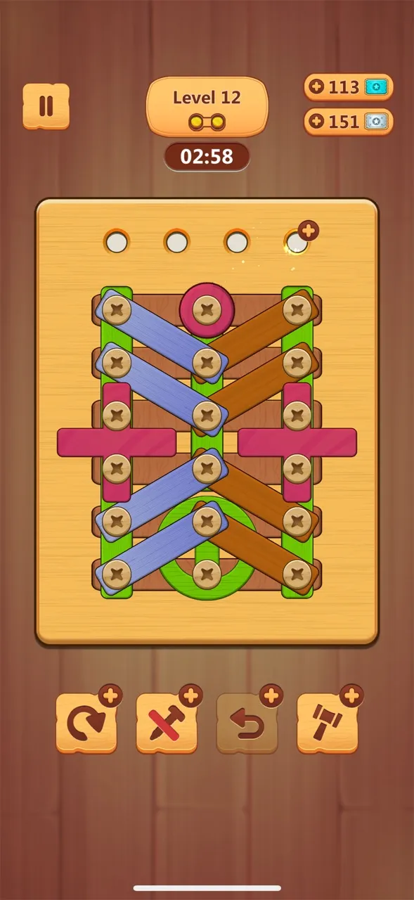 Wood Nuts & Bolts Puzzle | Permainan | XWorld