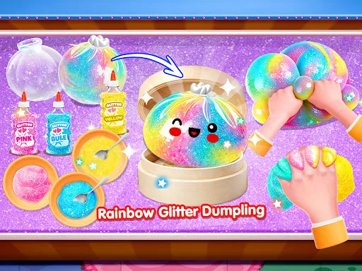 Dumpling Squishy Glitter Slime | Игры | XWorld