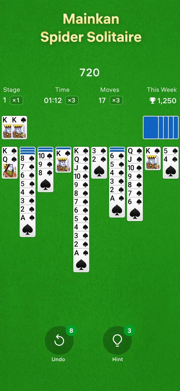 Spider Solitaire - Game Kartu | Permainan | XWorld