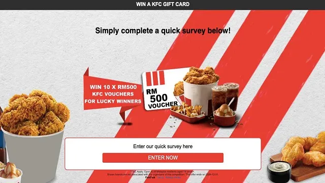 Win A KFC Gift Card worth RM500 Voucher | Permainan | XWorld