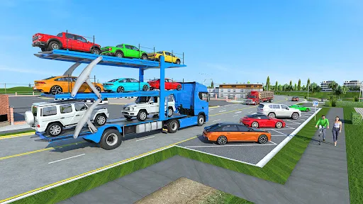 trailer truk pengangkut mobil | Permainan | XWorld