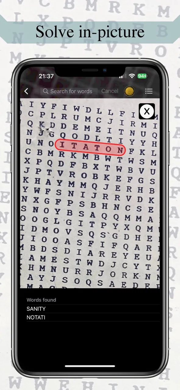 Word Search Scanner and Solver | เกม | XWorld