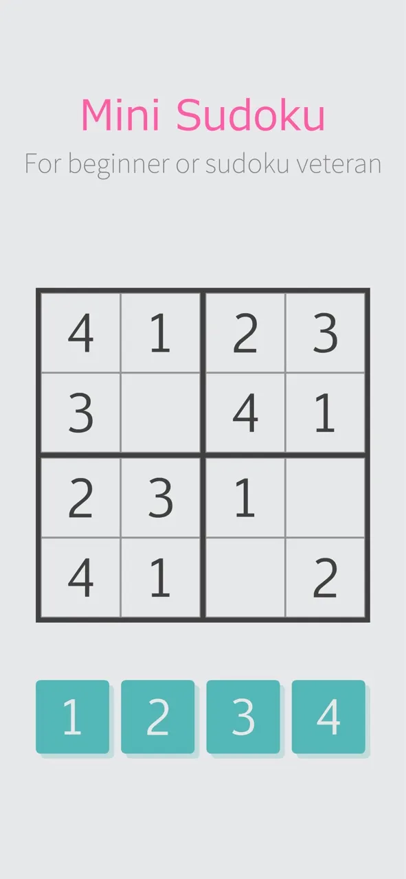 Mini Sudoku | 游戏 | XWorld