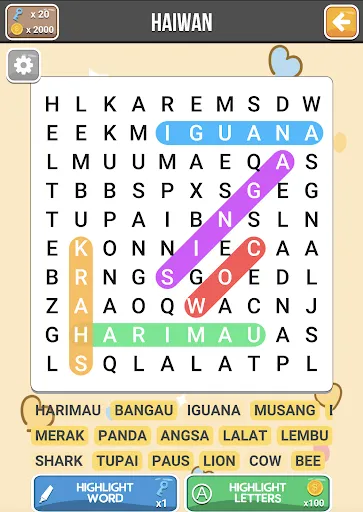 Belajar Cari Perkataan Dwibhsa | Permainan | XWorld