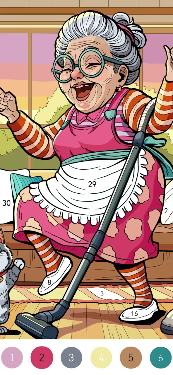 Granny Color By Number Game | Games | XWorld