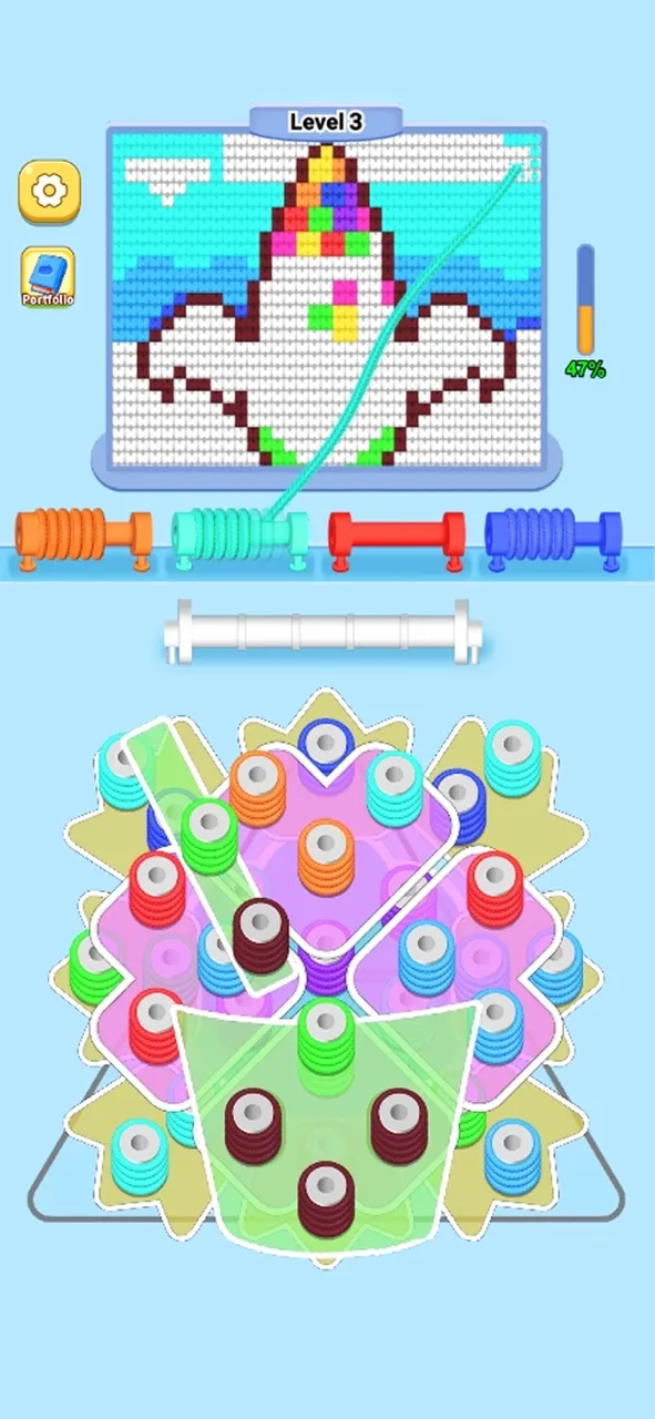 Wool Sort - Pin Out 3D | 游戏 | XWorld