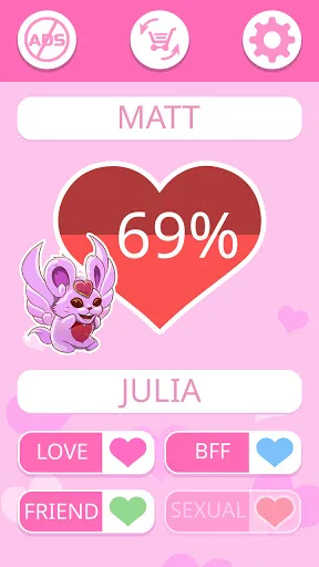 LOVE TEST - match calculator | Permainan | XWorld
