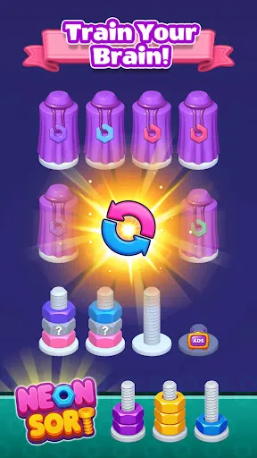 Neon Sort: Nut & Bolt 3D | Permainan | XWorld