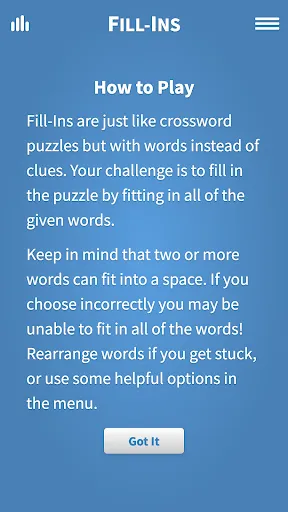 Fill-Ins · Word Fit Puzzles | เกม | XWorld