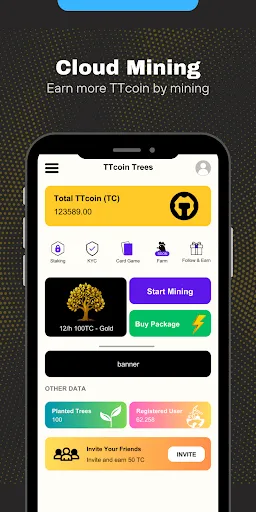 TTcoin Trees - Cloud Mining | juego | XWorld