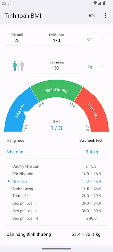 Tính toán BMI | Games | XWorld