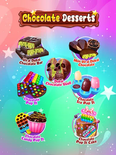 Chocolate Pop It Desserts | Games | XWorld