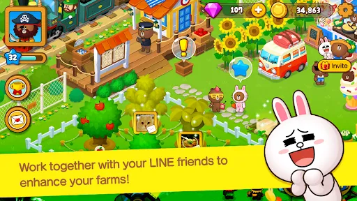 LINE BROWN FARM | Permainan | XWorld