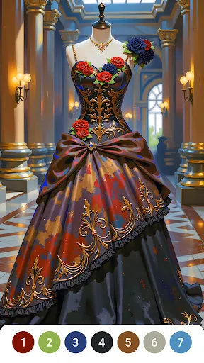 Dress Gown Color by Numbers | juego | XWorld