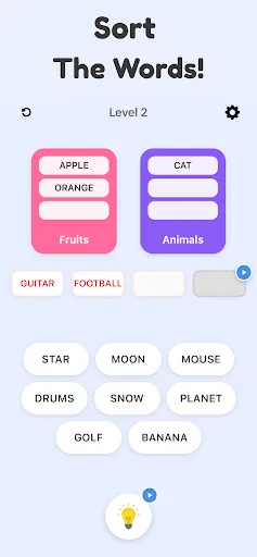 Word Sort Association Puzzle | Permainan | XWorld
