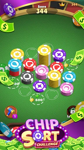 Chip Sort Challenge-Cash Rush | Permainan | XWorld