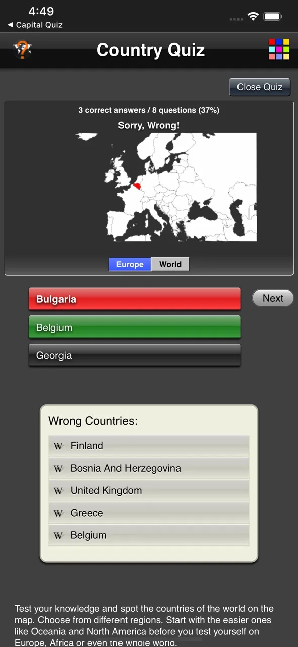 Country Quiz | Permainan | XWorld