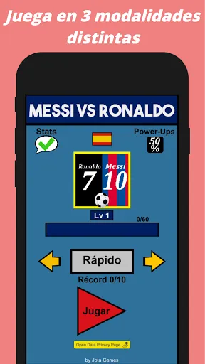 Messi VS Ronaldo - Juego Quiz | juego | XWorld