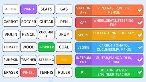 Association Sort: Word Match | Permainan | XWorld