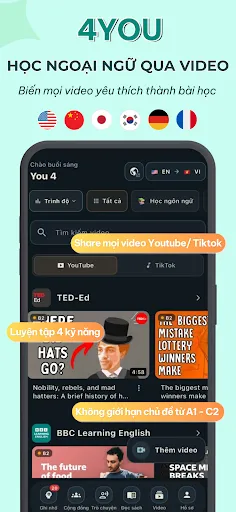 4You: Học ngoại ngữ qua video | Games | XWorld 4You: Học ngoại ngữ qua video | Games | XWorld