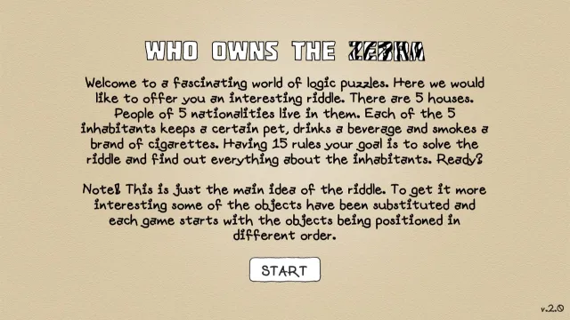 Zebra Puzzle | Games | XWorld