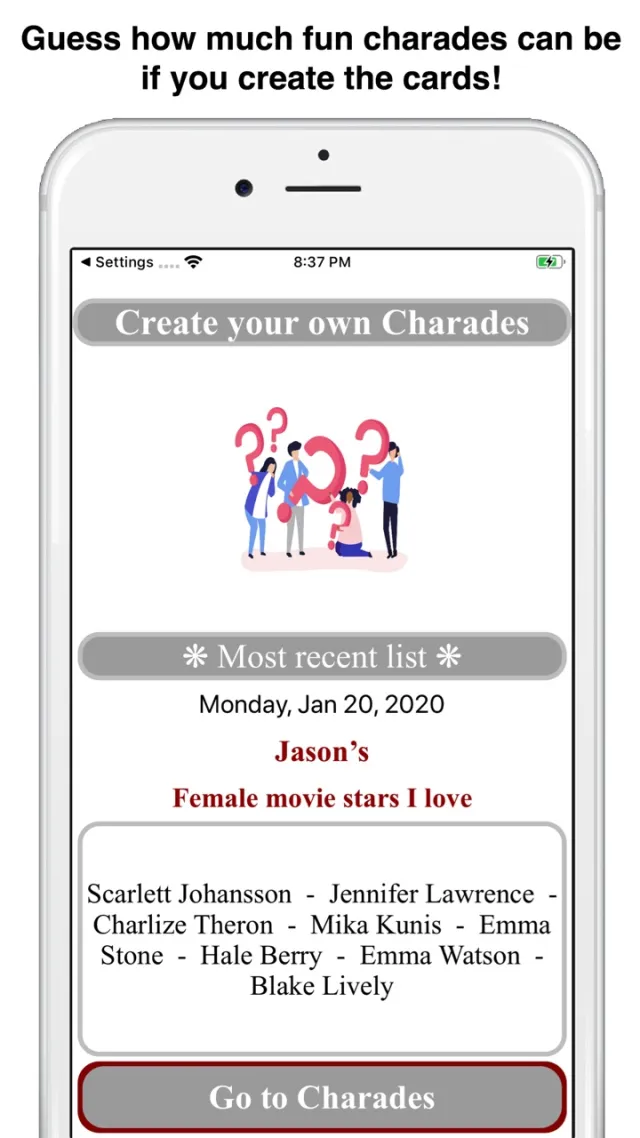 Create your own charades | Games | XWorld