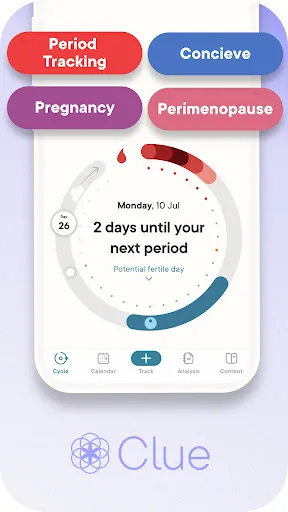 Calendário Menstrual Clue | 游戏 | XWorld