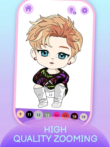 KPOP Chibi Coloring by Number | Games | XWorld