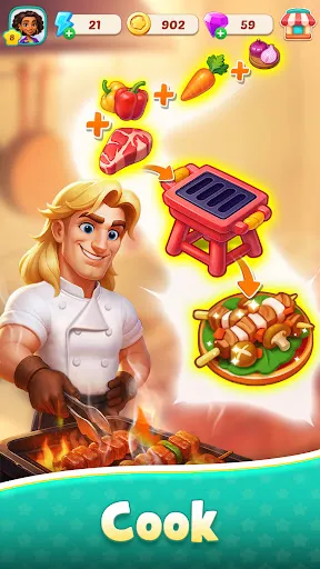 Foodstars: Merge & Masak | Permainan | XWorld