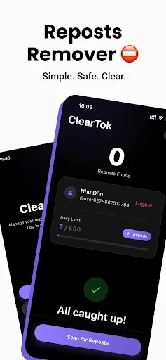 ClearTok: repost remover | Permainan | XWorld