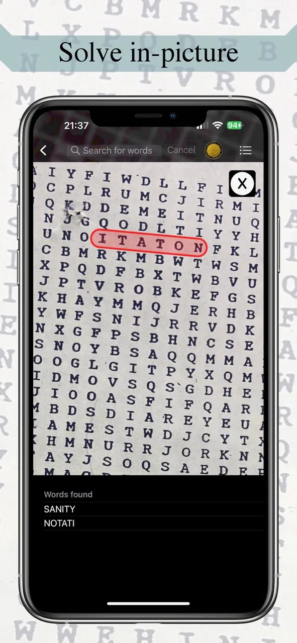 Word Search Scanner and Solver | Permainan | XWorld