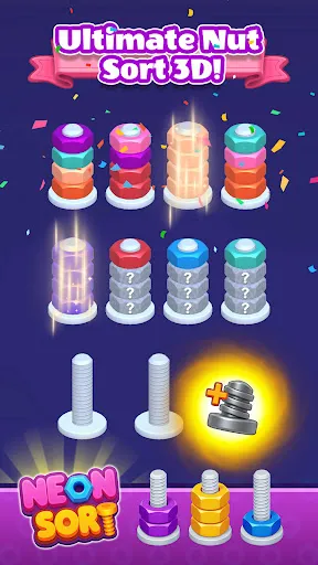 Neon Sort: Nut & Bolt 3D | Permainan | XWorld