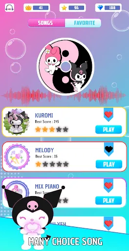 Kuromi and My Melody Piano | Permainan | XWorld