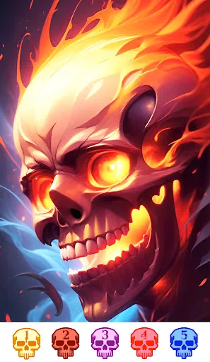 Dark Skeleton Color by number | Games | XWorld