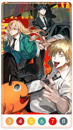 Chainsaw Man Color by Number | เกม | XWorld