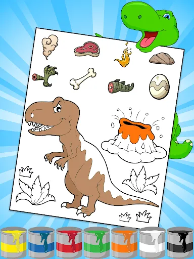 dinosaurus mewarnai- anak-anak | Permainan | XWorld