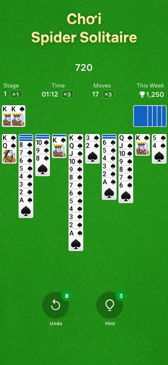 Spider Solitaire - Chơi Bài | Games | XWorld