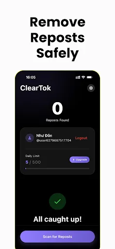 ClearTok: repost remover | Permainan | XWorld