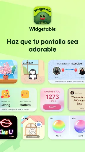 Widgetable: Pantalla Adorable | juego | XWorld