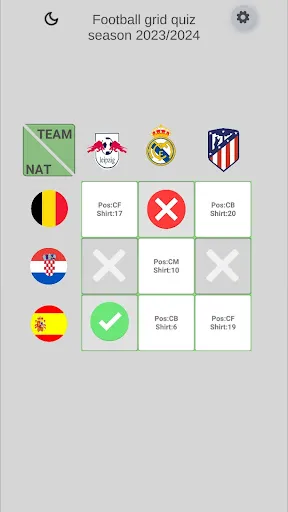 Football grid quiz | Permainan | XWorld