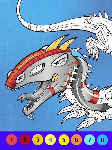 Dino Robot Coloring By Numbers | Games | XWorld Dino Robot Coloring By Numbers | Games | XWorld