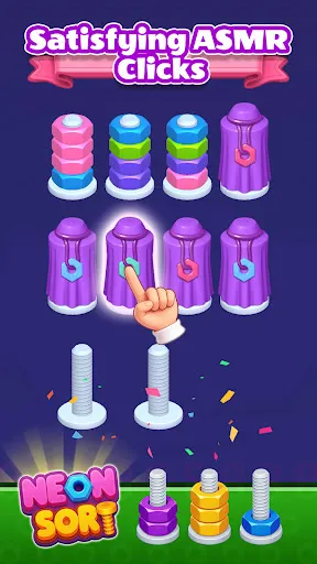 Neon Sort: Nut & Bolt 3D | Permainan | XWorld