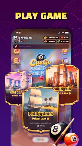 CueGo: 8 ball pool peak match | Permainan | XWorld