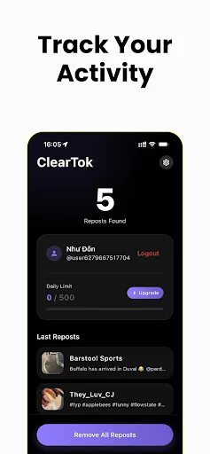 ClearTok: repost remover | Permainan | XWorld