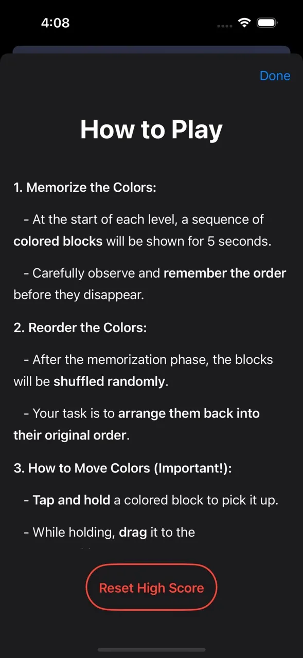 Chromatic Recall | Permainan | XWorld