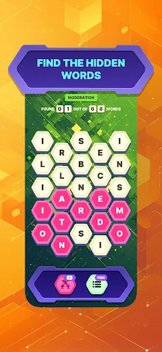 Hexagonal Word Search | Permainan | XWorld