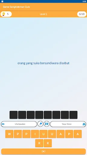 Game Sengklekman Quiz | Permainan | XWorld