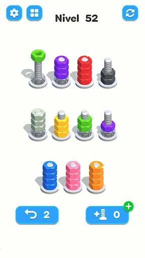 Nuts & Bolts, Color Screw Sort | juego | XWorld