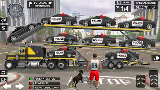 US police Cars Transport truck | juego | XWorld