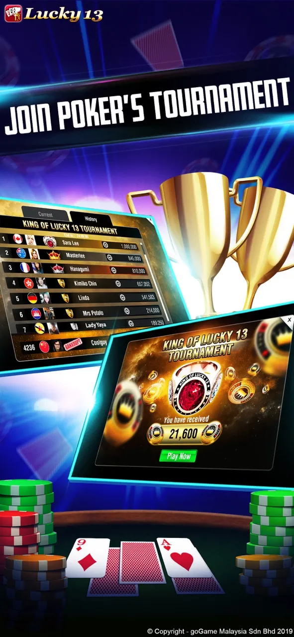 Lucky 13: 13 Card Poker Puzzle | Permainan | XWorld